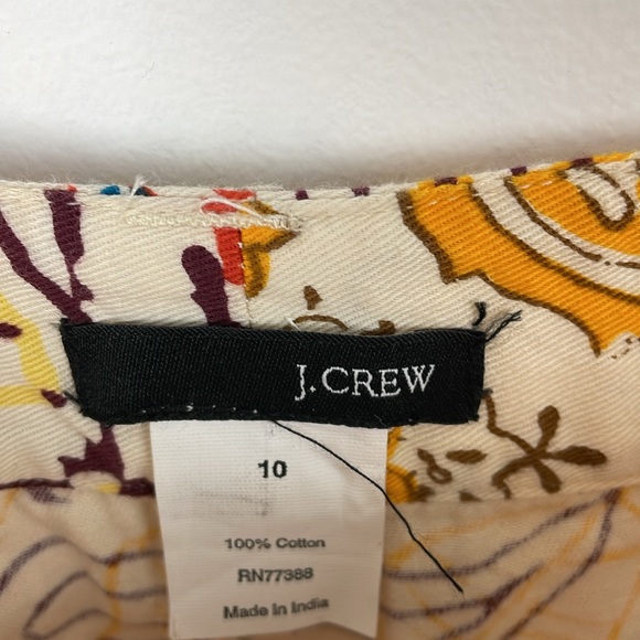 J Crew Retro Boho Patchwork Floral Womens 10 Cotton Raised Stitch Multi Skirt - Picture 6 of 6